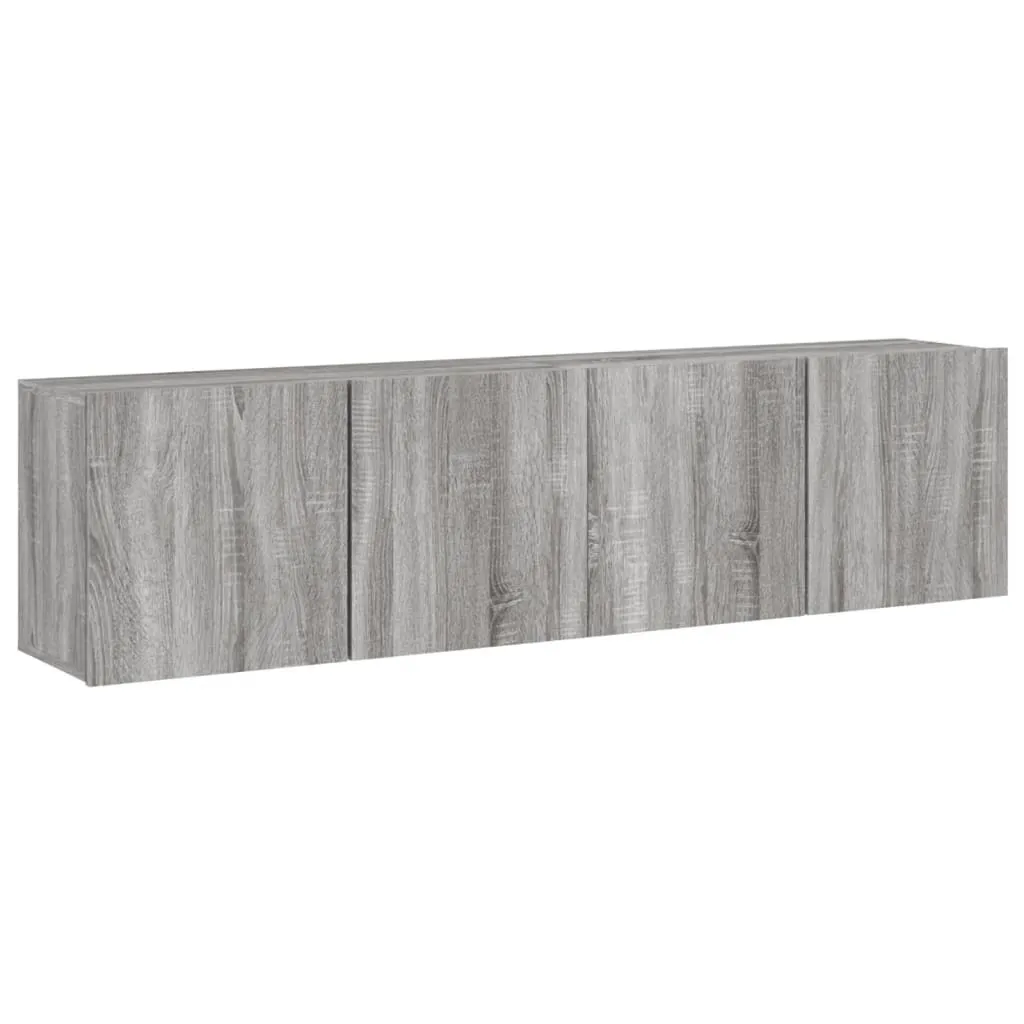 Console TV Sospesa 2 pz Grigio Sonoma 80 cm | Setup Gaming & Media