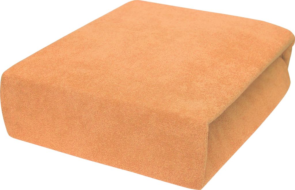 Terry fitted sheet 70x140 cm salmon – Soft bed sheet with elastic, stretchy & breathable, Baumwolle-Elasthane blend, 22 colours & 14 sizes