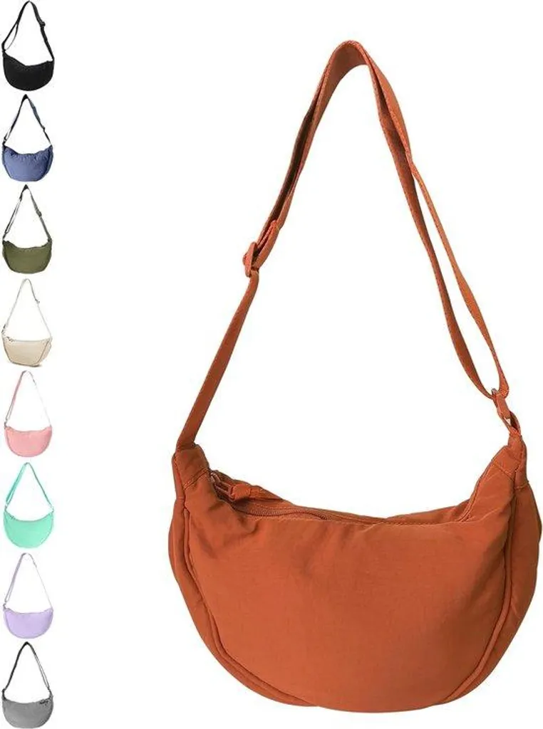 Sac à main demi-lune noir nylon anti-douleur épaule - Ultra pratique