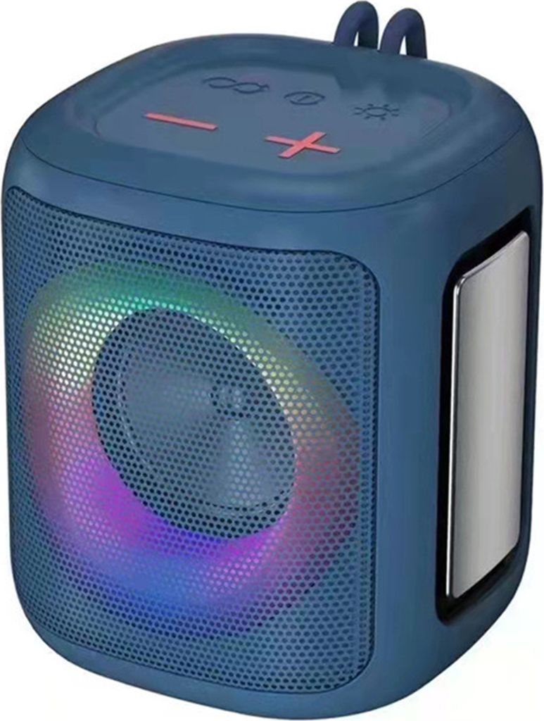 A80 Tragbarer Outdoor-Bluetooth-Lautsprecher, wasserdichter RGB-Atmungslicht-Subwoofer, tragbarer kabelloser kleiner Lautsprecher, Königsblau
