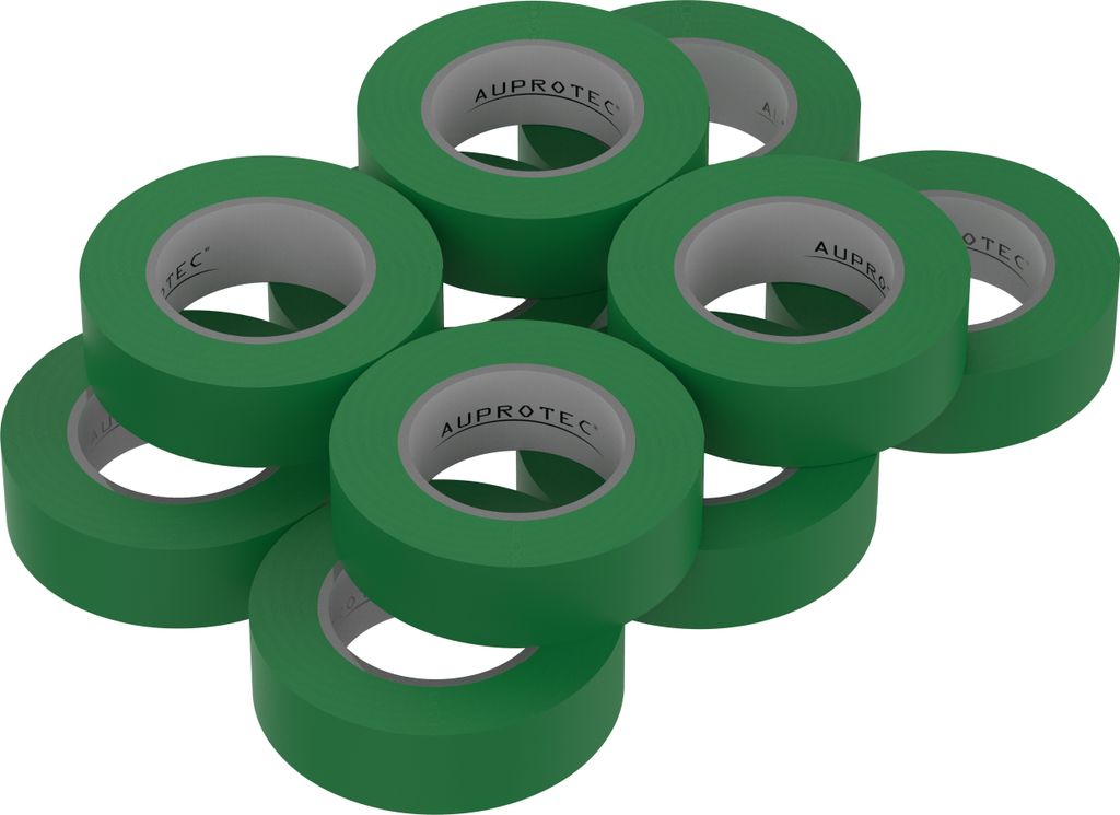 10x AUPROTEC Isolierband Grün 15mm x 10m Elektriker Klebeband PVC