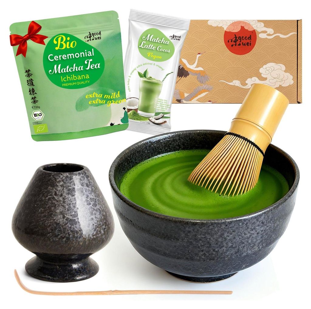 Matcha Teezeremonie Set "Goma" mit Schale, Besen, Produktbild 