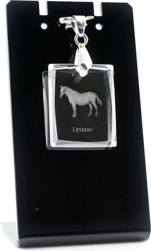 Lipizzaner - Crystal pendant with horse, photo necklace, unique jewellery by Art-Dog