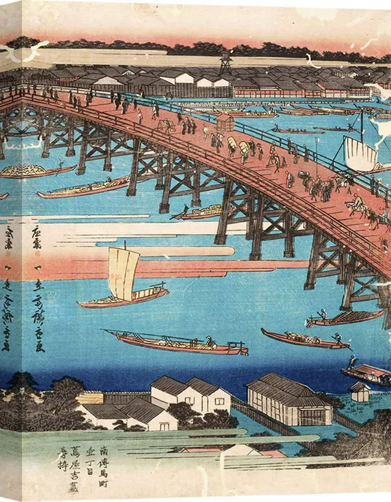 Estampe Japonaise Ando Hiroshige Impression Toile Haute Qualité 100x70