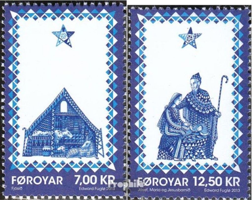 Briefmarken Dänemark - Färöer 2013 Mi 792-793 (kompl.Ausg.) postfrisch Weihnachten