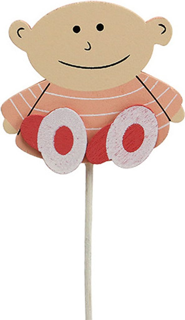 Baby Deko Stecker Rosa 25cm für Blumentopf Zimmer Deko Taufe Geburtstag 20 Stück
