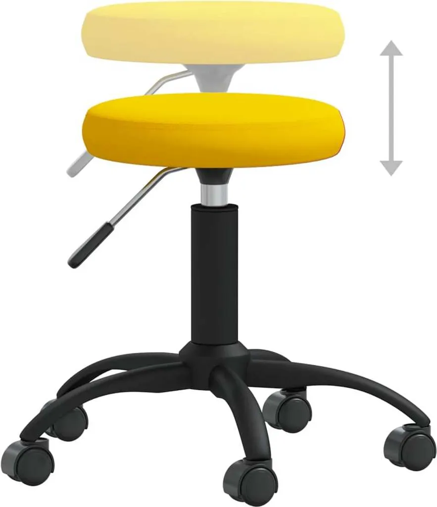 SYFAX™ Sedia Girevole Velluto Giallo Senape - Look Vintage Ufficio