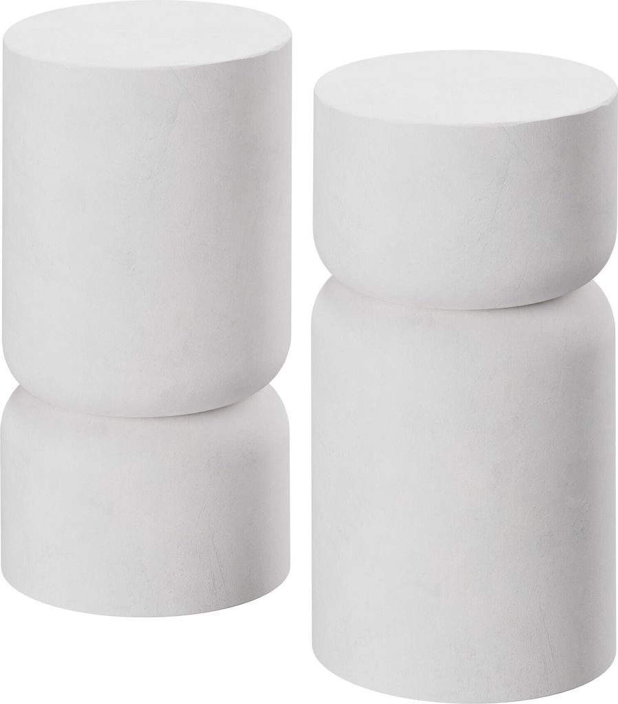 Lot de 2 tables d'appoint Amine, design arrondi 28 x 54,5 Image du produit 