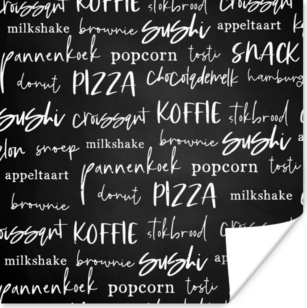 MuchoWow Poster Küche - Lebensmittel - Muster 75x75 cm - Wand Dekoration