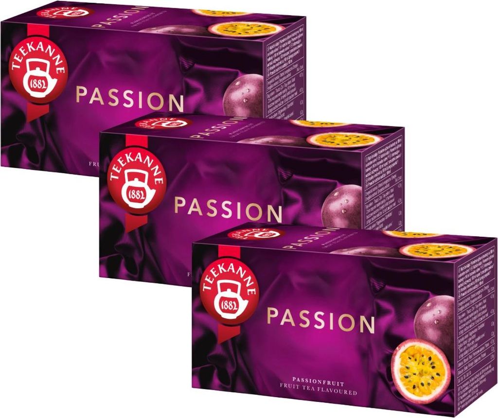 Teekanne Passion Tee Passionsfrucht 3x 20 Beutel - Früchtetee Mischung Stevia