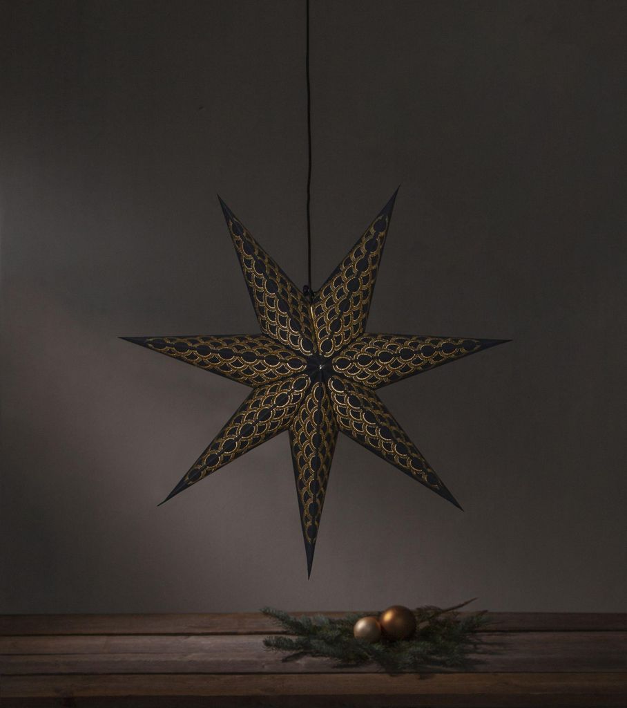 Schwarzer Papier-Weihnachtsstern Brodie - 60 cm Produktbild 