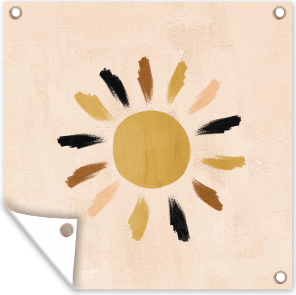MuchoWow 50x50 cm Outdoor-Poster Gartendeko Sichtschutz Garten Poster für den Garten Sonne - Bohème - Raum - Pastell