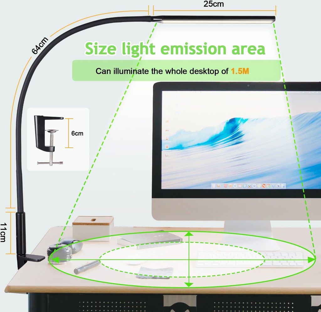 Welikera Schreibtischlampe -3 Farbtemperaturen,10 Produktbild 6