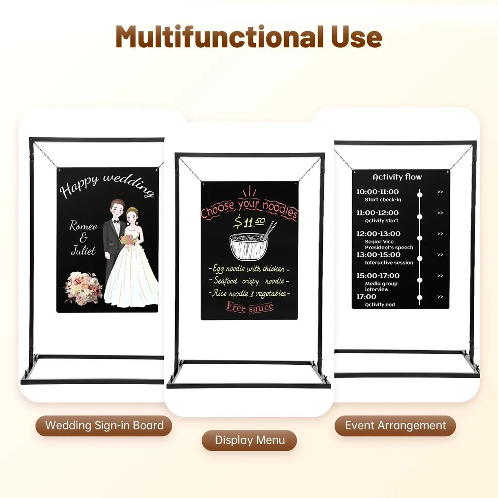 Présentoir de menu de mariage personnalisable pour décoration de table