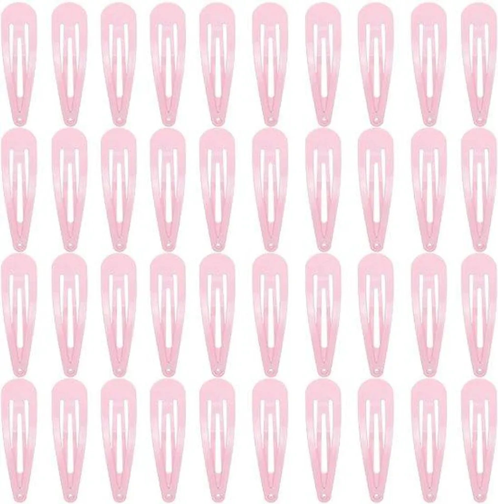 Barrettes Cheveux Roses en Métal Résistant 5 cm - Lot de 40 Unités