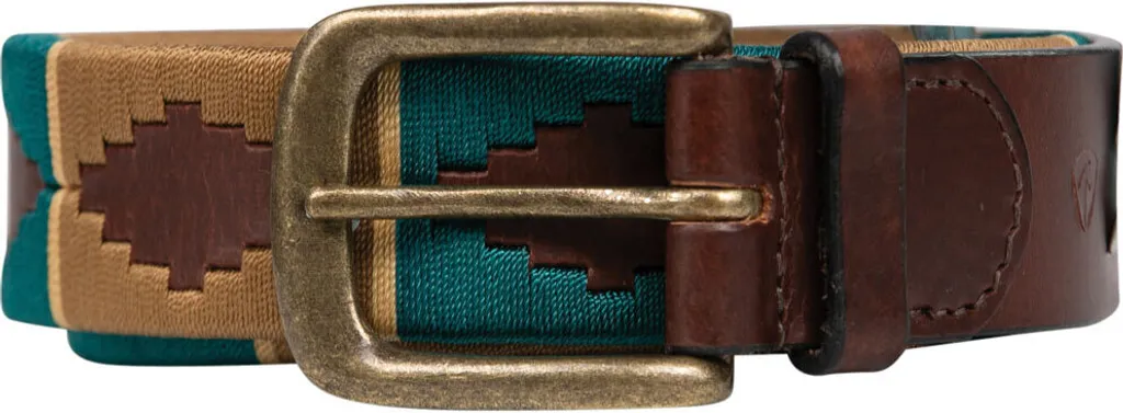 Ceinture cuir tressée main Hy Polo BZ5130 - Couleurs Pétrole et Moka