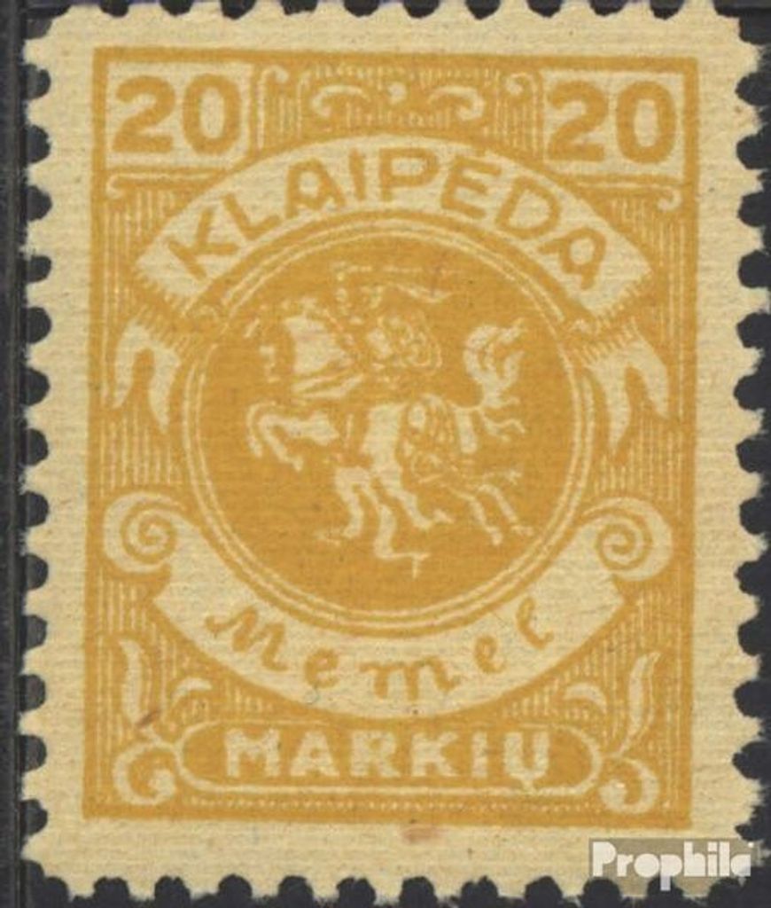 Briefmarken Memelgebiet 1923 Mi 142 postfrisch Wappenreiter Produktbild 