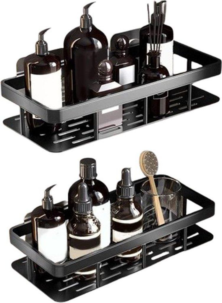 Aluminium Badkamerrek - Matte Finish - 90 Grad - Badkamerorganizer - Accessoires - Schwarz