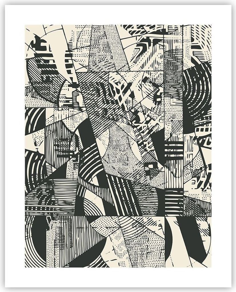Poster - Poster ohne Rahmen - Abstraktion Vintage Schwarz - Produktbild 