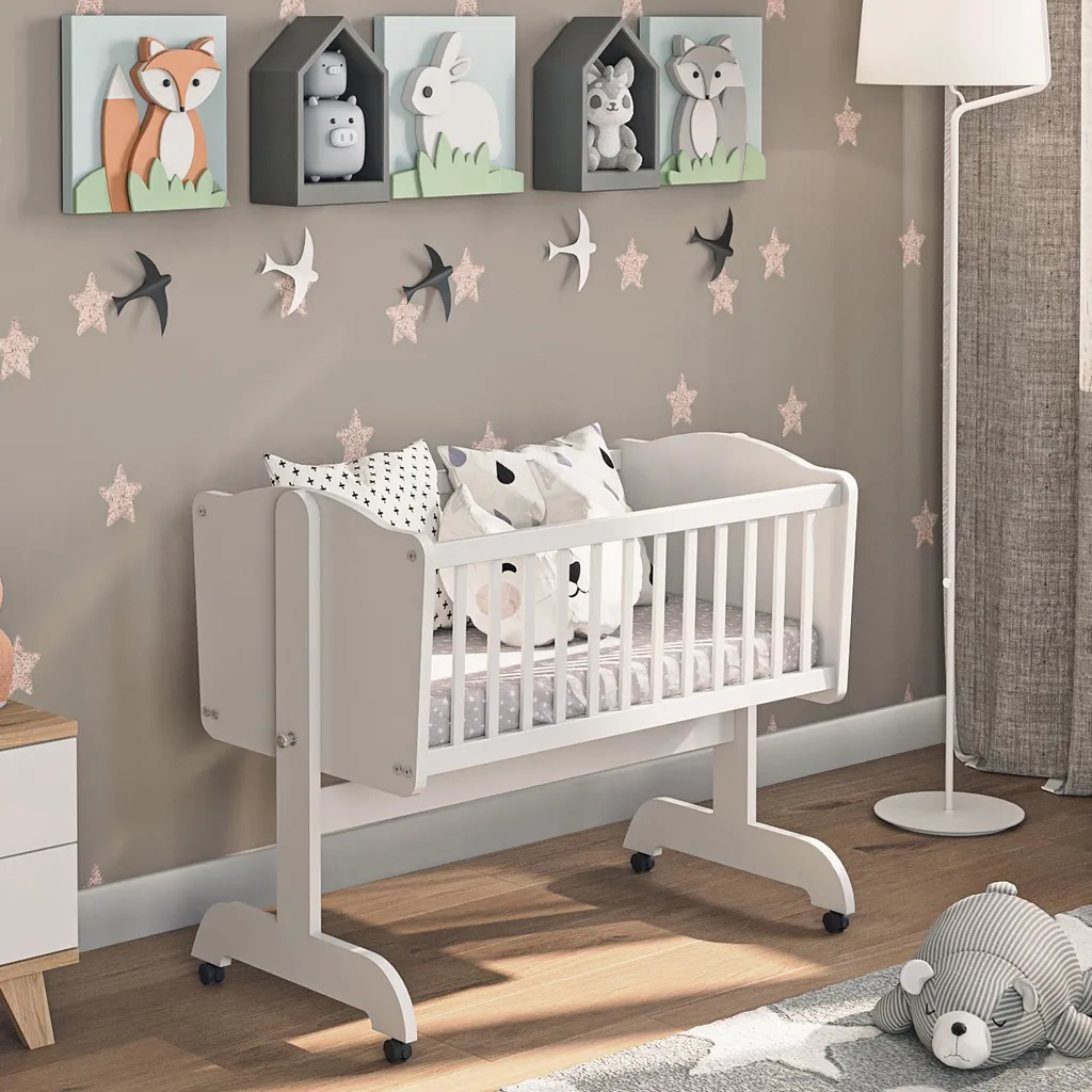 Lit bébé mobile FiFi 90x40cm fonction balancelle et matelas confort