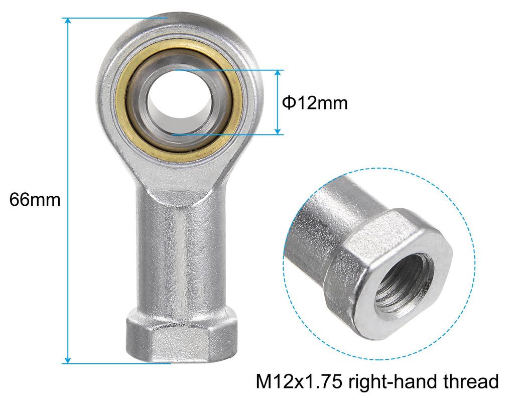 2 Stš¹ck 12mm Gelenkkopf Gelenkkopflager mit M12x1.75 Innengewinde Rechtsgewinde Rod End Bearing fš¹r Sph?rische Gleitstangenenden