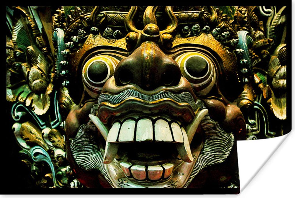 MuchoWow Poster Ein chinesischer Drache in Bronze 60x40 cm - Schlafzimmerdekoration