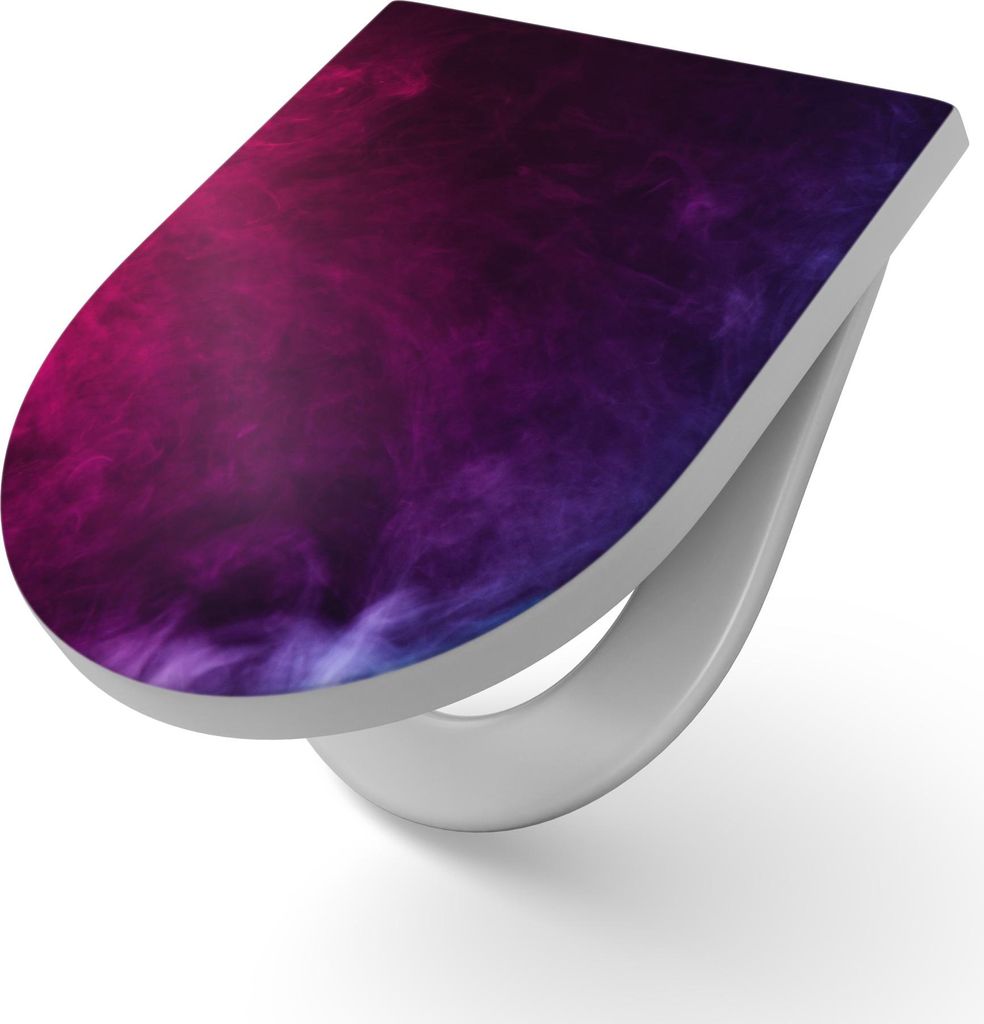 DEQORI WC-Sitz Duroplast 36,4x45,4 cm 'Bunter Farbdunst' Toilettensitz WC-Brille Design