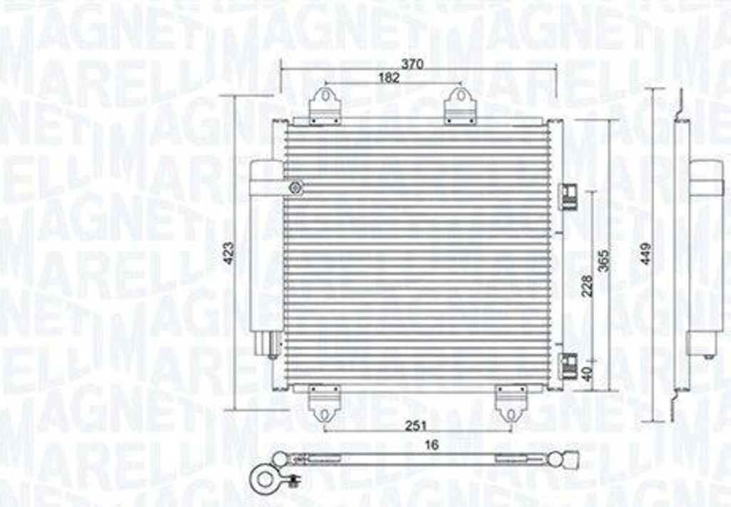 MAGNETI MARELLI 350203753000 - OE 6455EE Klimakondensator mit Trockner für C1 (PM, PN), Aygo (B4), Aygo (B1)