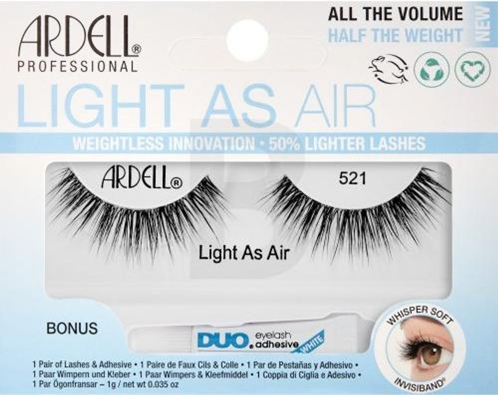 Ardell Light As Air 521, Streifenwimpern, Schwarz, Frauen, Produktbild 