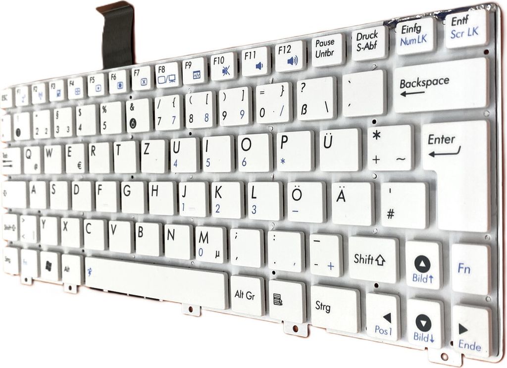 DEUTSCHE - Weiß ohne Rahm Tastatur für Asus Eee PC 1025C-1A 1025C-1E