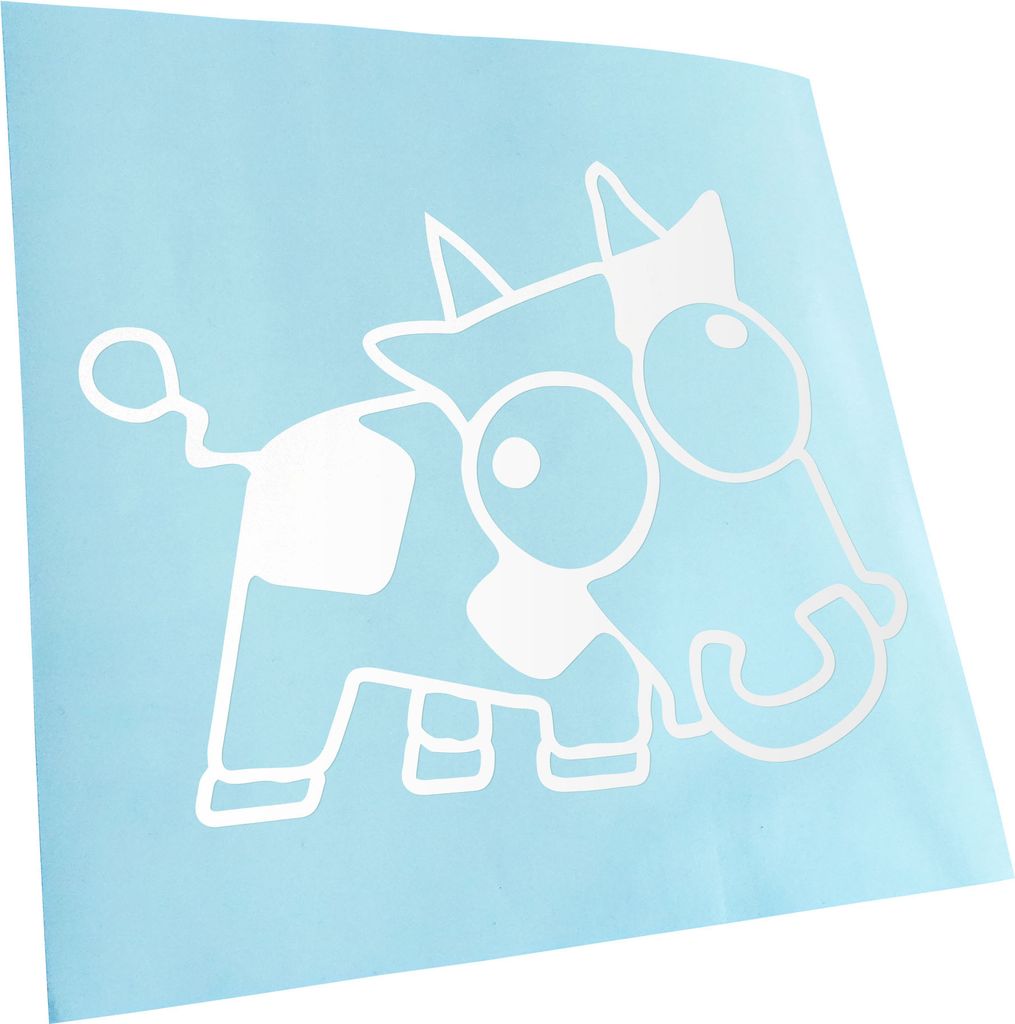 Kiwistar - Autoaufkleber - weiß - 40 x 31 cm - Drift Cow - Heckscheibenaufkleber - Aufkleber für Auto Kfz Fahrrad, LKW, Truck Mofa