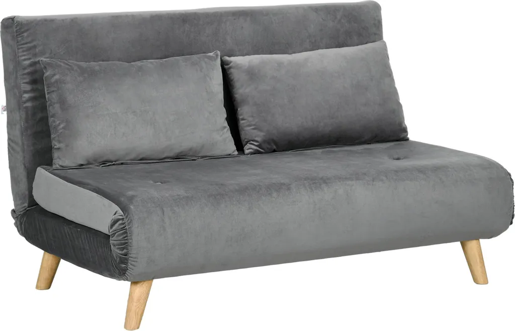 Canapé-lit compact 2 places gris pour studio et chambre d'amis