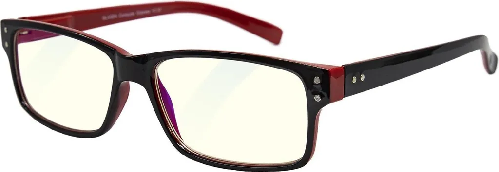 Lunettes de repos anti-lumière bleue GLASSA PCG 05 pour écran en rouge