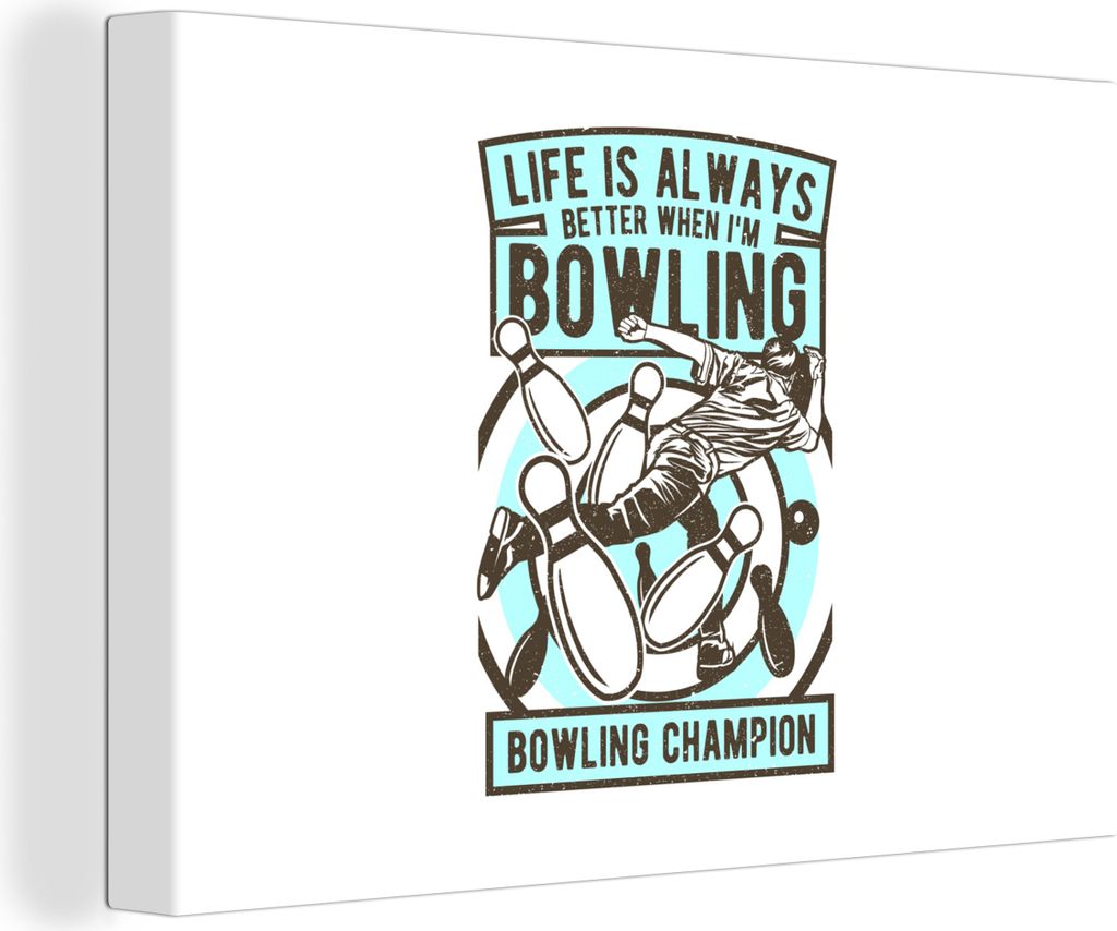 OneMillionCanvasses - Leinwandbilder - 150x100 cm, Bowling - Sport - Jahrgang, Wandbilder Kunstdruck Wanddekoration