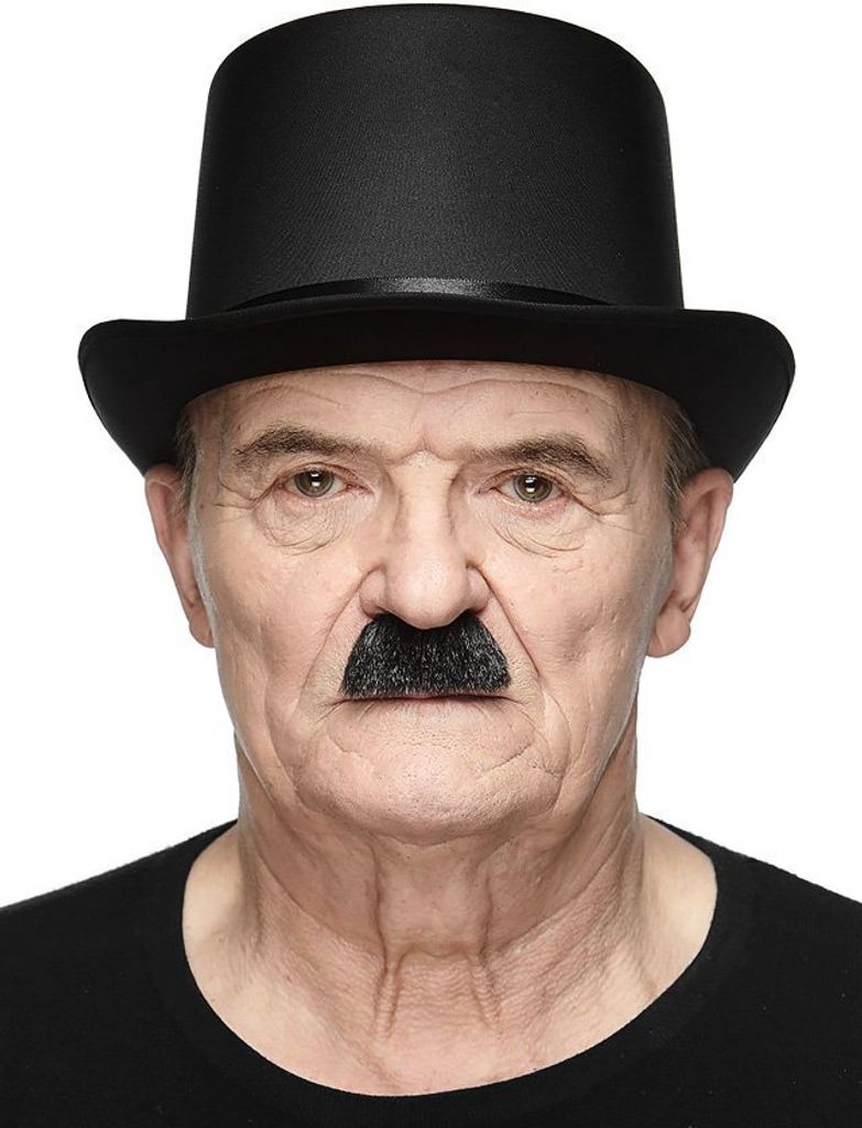 Chaplin-Bart Farbe: grau-schwarz meliert Produktbild 