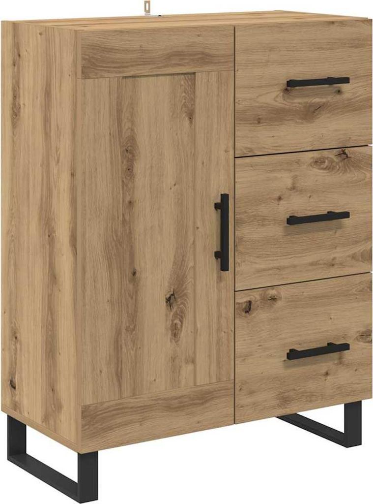 Sideboard Artisan-Eiche 69,5 x 34 x 90 cm Verbundholz und Eisen