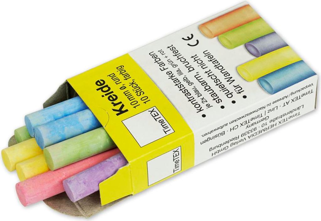 TimeTEX Kreide 10 mm ø, farbig, im 10-er Pack