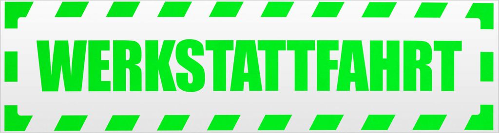Kiwistar Werkstattfahrt gestreift Magnetschild Schild magnetisch - 30cm Neongrün - Magnetfolie für Auto PKW Kfz