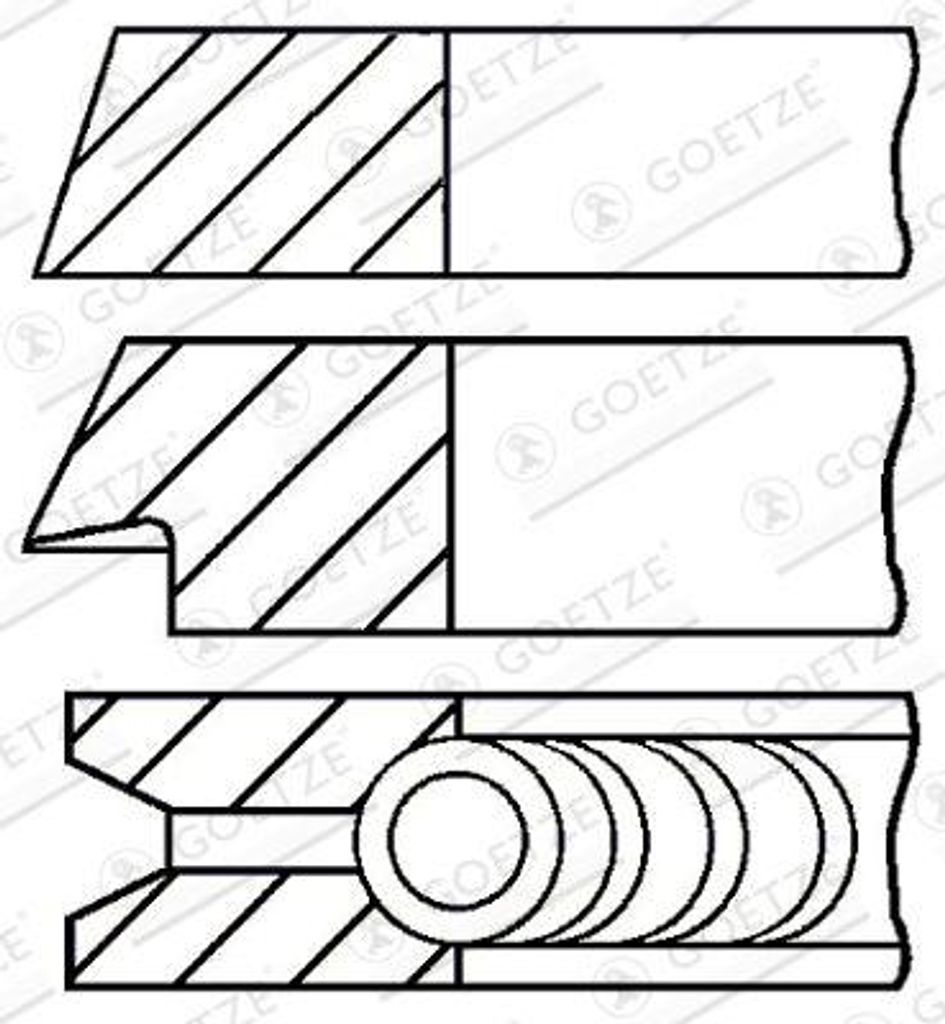 GOETZE ENGINE 08-326100-00 Kolbenringsatz OE 99310392506 kompatibel mit Ducato, 911