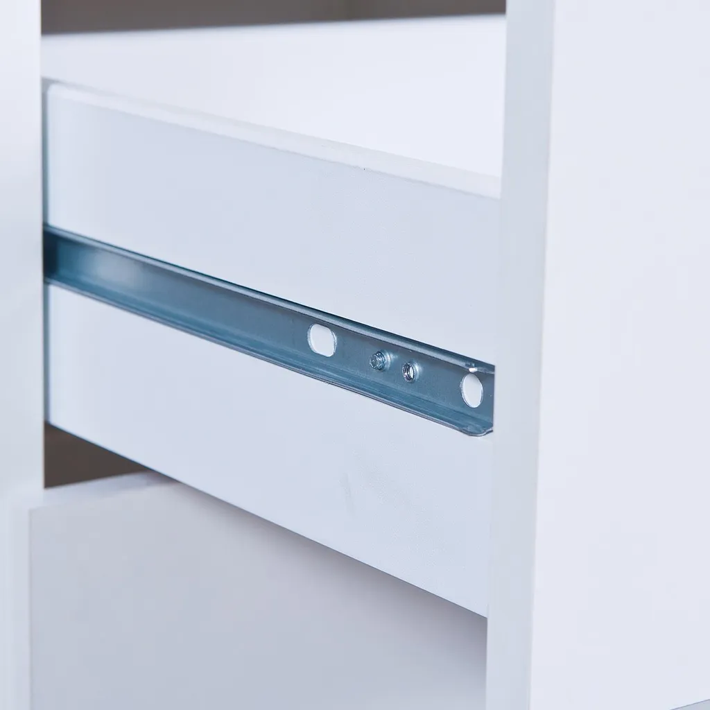 Commode Blanche Classique 3 Tiroirs Interlink - Format Gain de Place 71cm - 9