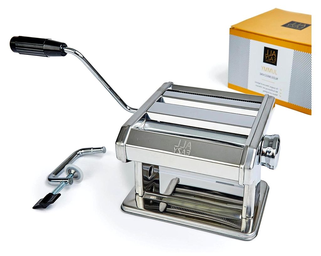 Manuelle Nudelmaschine aus Edelstahl - 3-in-1 Pasta Maker für Teig und Nudeln - Einfache Reinigung
