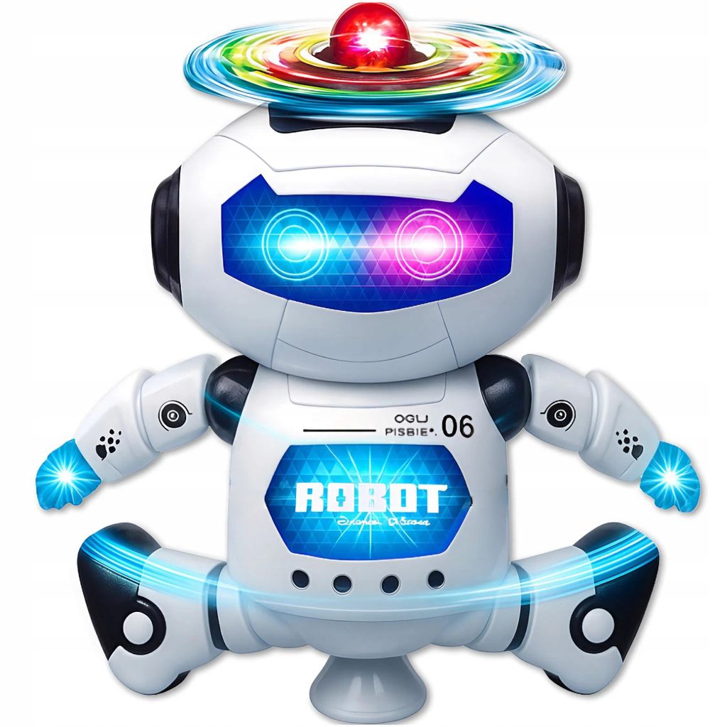 Interaktiver Tanzroboter Für Kinder 360° Drehung Mit Musik LED Lichtern Batterie Spielzeug Geschenk Ab 3