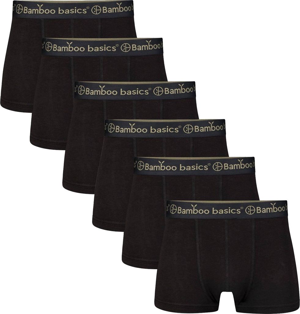 Bamboo basics Herren Boxer Shorts, 6er Pack - LIAM Trunks, atmungsaktiv, Jersey Schwarz M