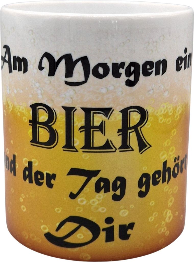 PAULGOS Biertasse "Am Morgen ein Bier und der Tag gehört Dir"