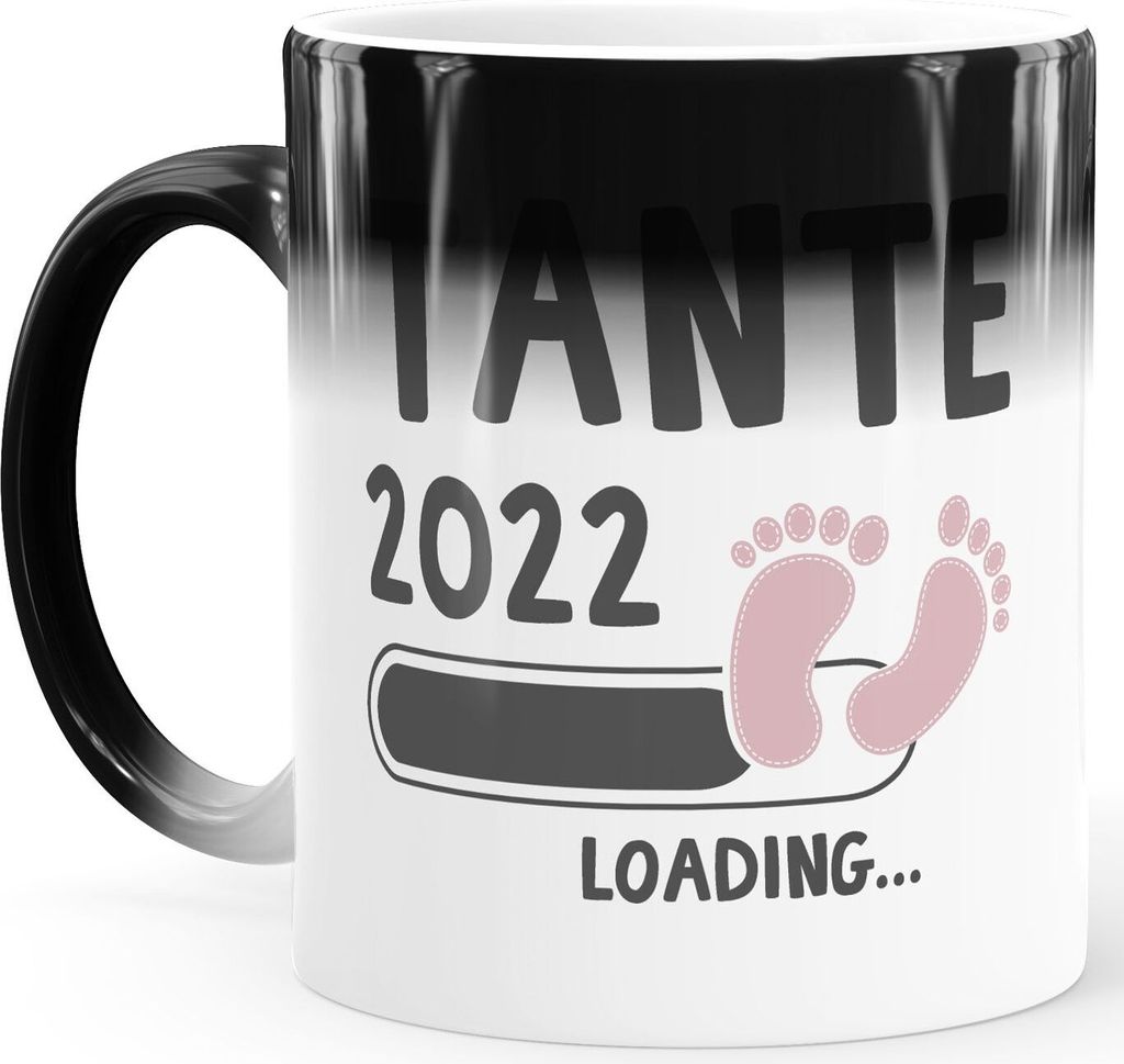 Kaffee-Tasse Tante 2020 loading Thermoeffekt Zaubertasse Geschenk-Tasse für werdende Tante Bekanntgabe Ankündigung Schwangerschaft Geburt Baby Mo...