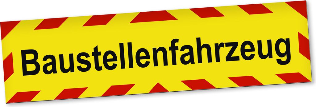 PantherPixel Baustellenfahrzeug Magnetschild Auto Bauunternehmen Magnetfolie Geschenkidee 30 x 8 cm REFLEKTIEREND