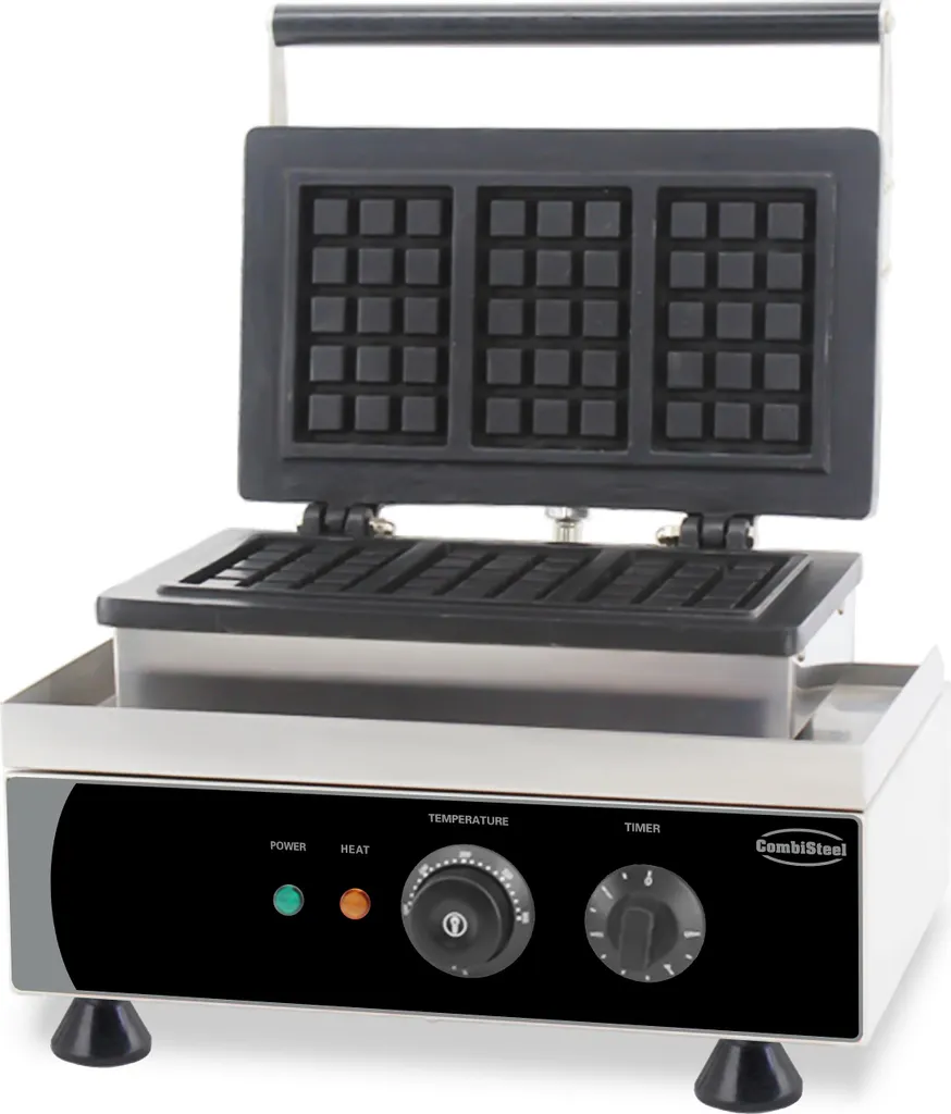 Gaufrier 3 pièces Gaufres de Bruxelles - Plaques Fonte 1500W Inox