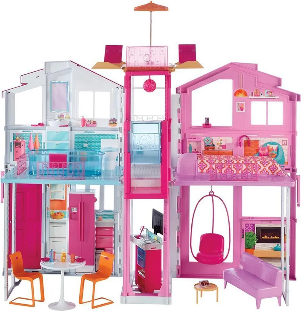 Barbie Maison de ville 3 étages spacieuse pour ranger tous ses jouets