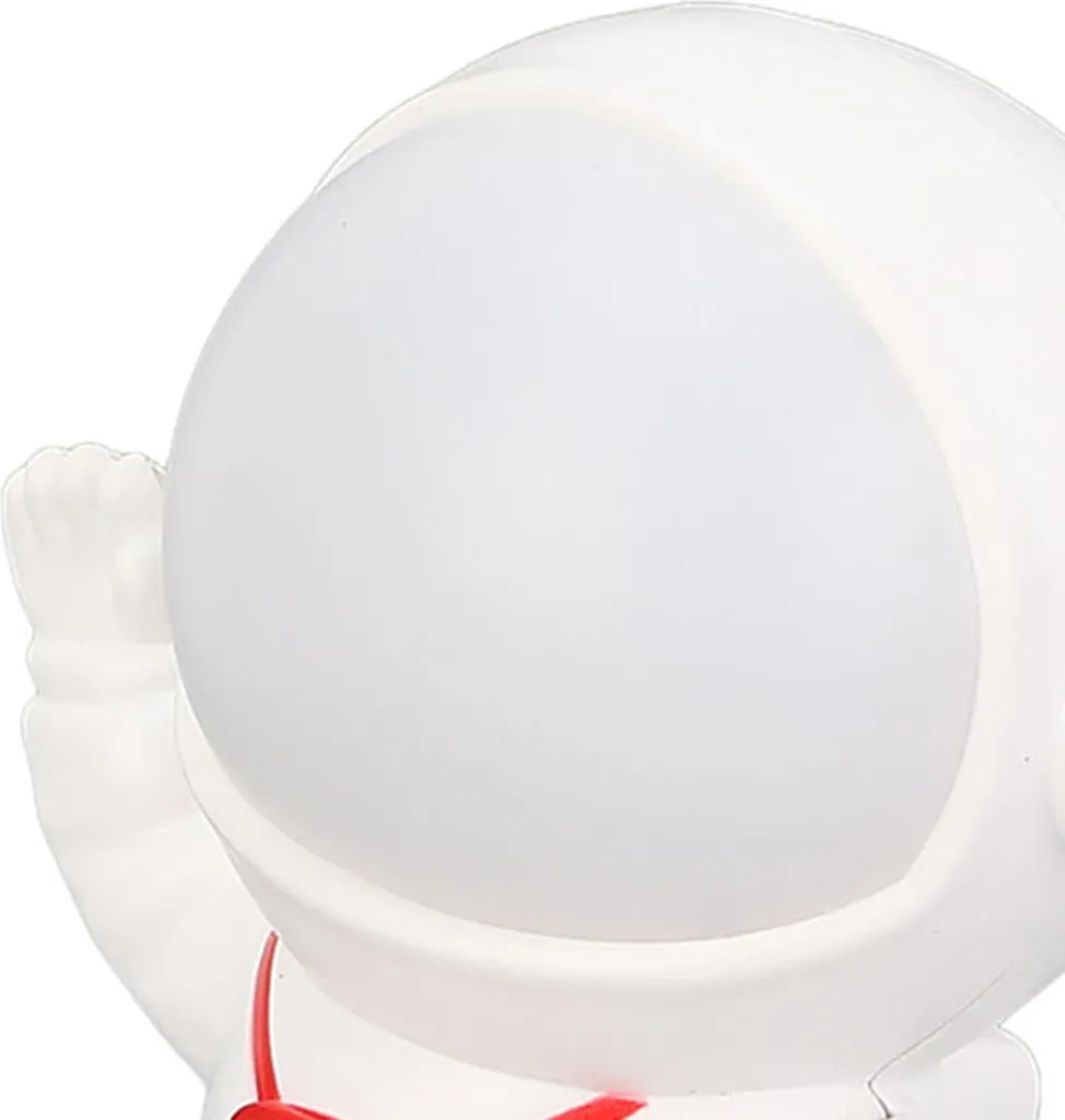 Brubaker Astronauta con Felpa e Casco Cromato Oro in Posa di Vittoria - Lampada da Tavolo da 33 cm con Anello LED - Lampada da Comodino Spaziale con Illuminazione Indiretta e Presa