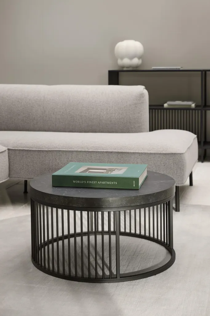 Table basse Strington noire design - Gain de place pour salon moderne - 9